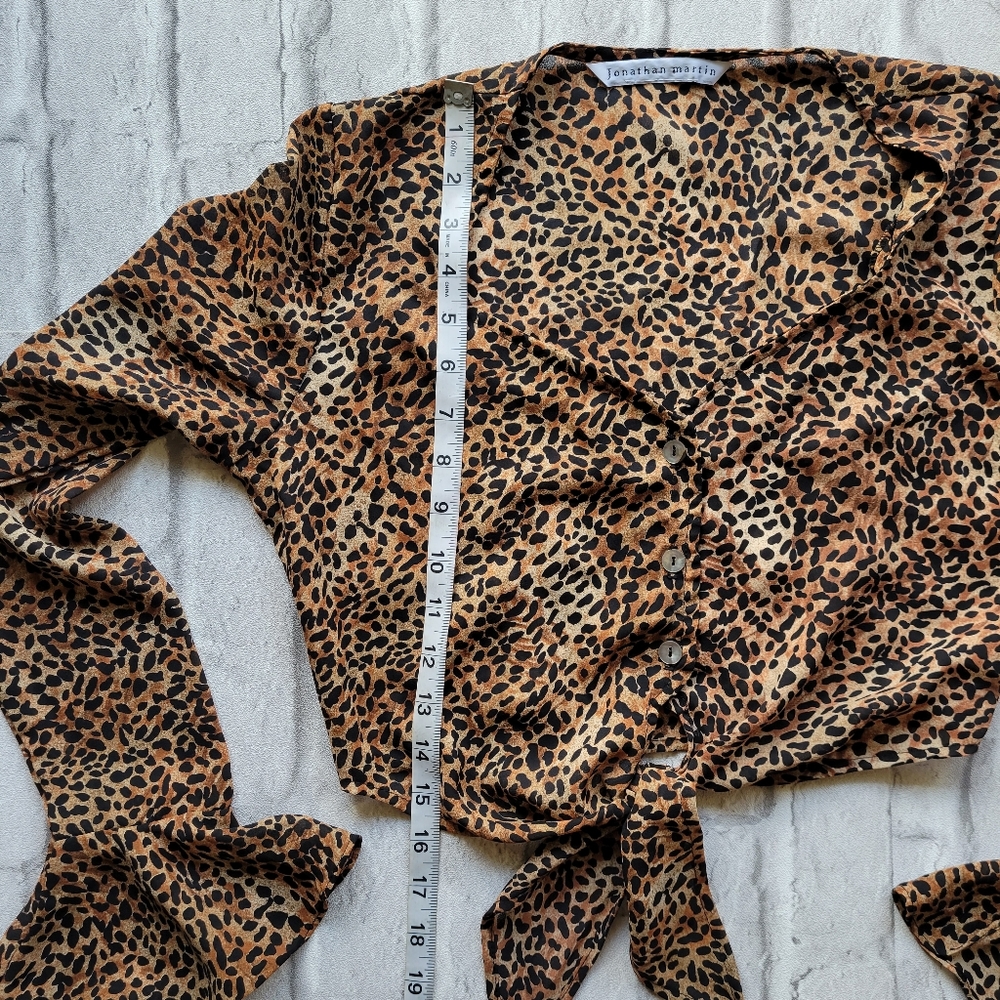 Jonathan Martin Leopard Print Crop Top With Bell … - image 3